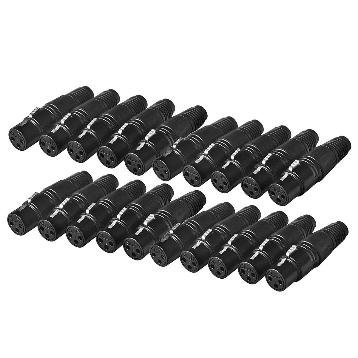 20 Pack 3 Pin XLR Female Mic Cable Plug Connector Audio Sock
