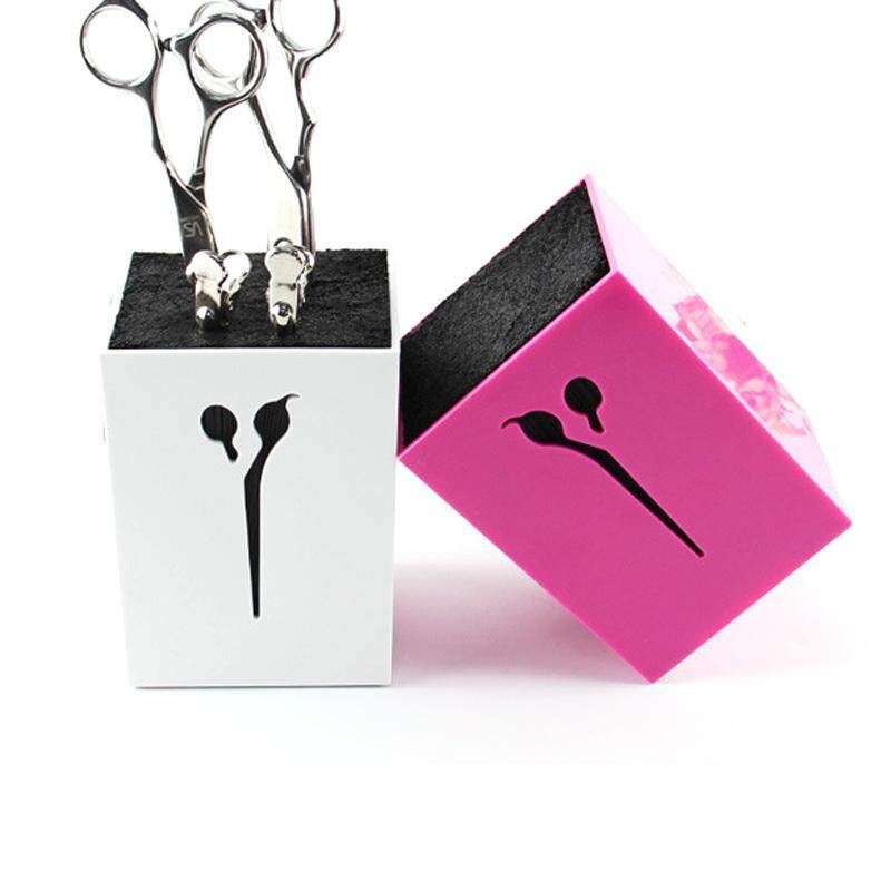 6color For Choose Professional Hair Comb Scissor Case Salon Hair Tools Hair Scissor Holder For Barber Scissor Socket Storage Box White