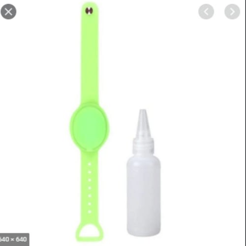 Wristband Sanitizer + Dispenser Bottle - Green