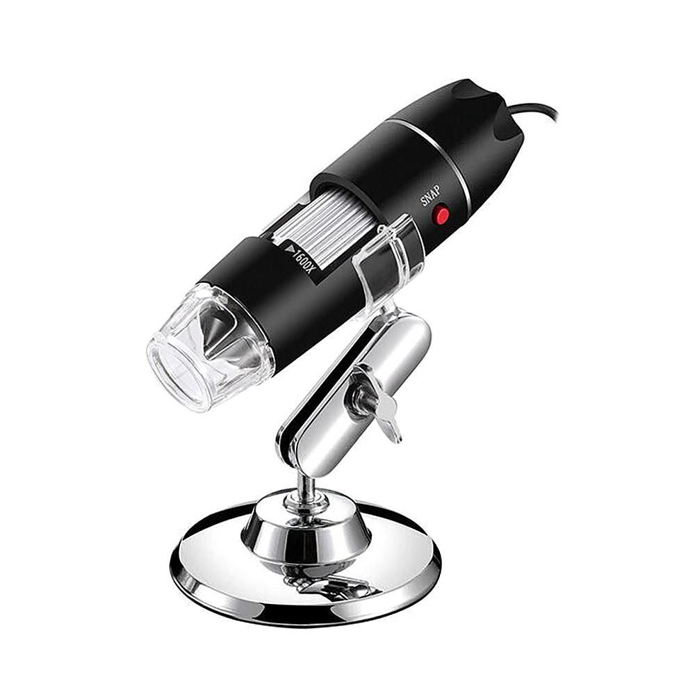 1600X Wired Digital Microscope Portable Handheld Microscope with USB+Micro USB Interfaces 8 LED Lights Type-C Adapter
