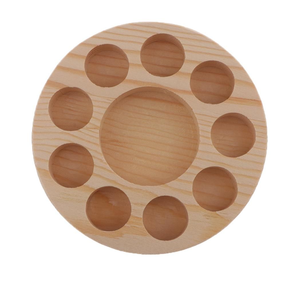 Round Natural Wood Storage Rack Essential Oil Holder Box