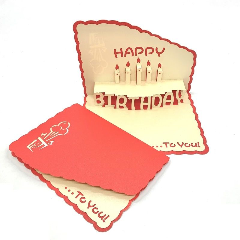3D Paper Carving Hollow Greeting Card Birthday Wi