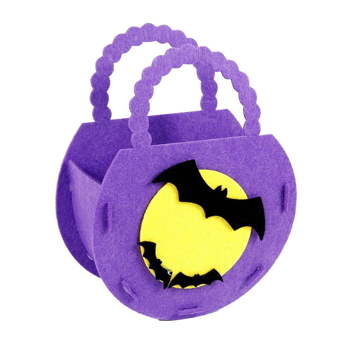 Halloween Candy Bag with Handle Large Halloween Treat Handbag Light Purple