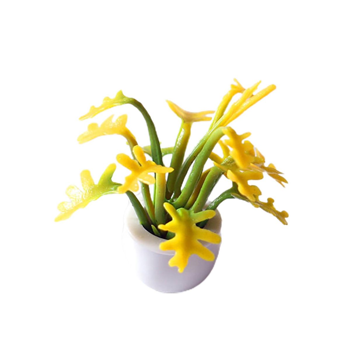 Mini Pot Plant Miniature Pot Plant Accessory Yellow