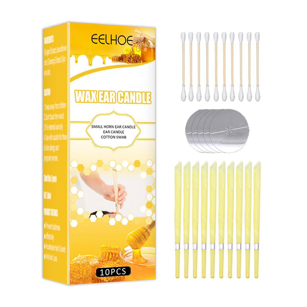 10Pcs/Set Wax Ear Candles Small Horn Ear Candle