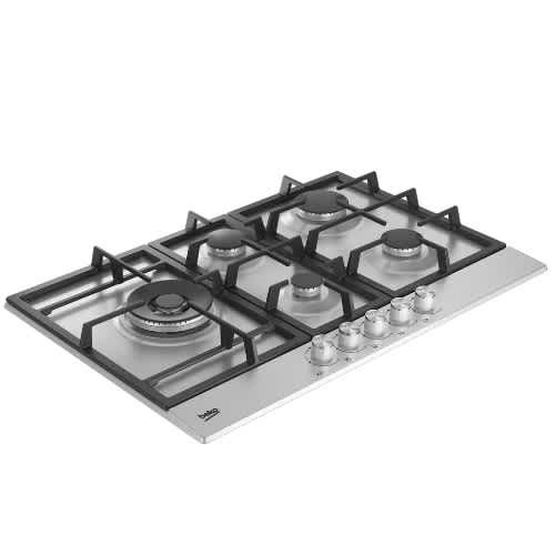 4 Gas Burners And 1 Wok Burner Built In Hob