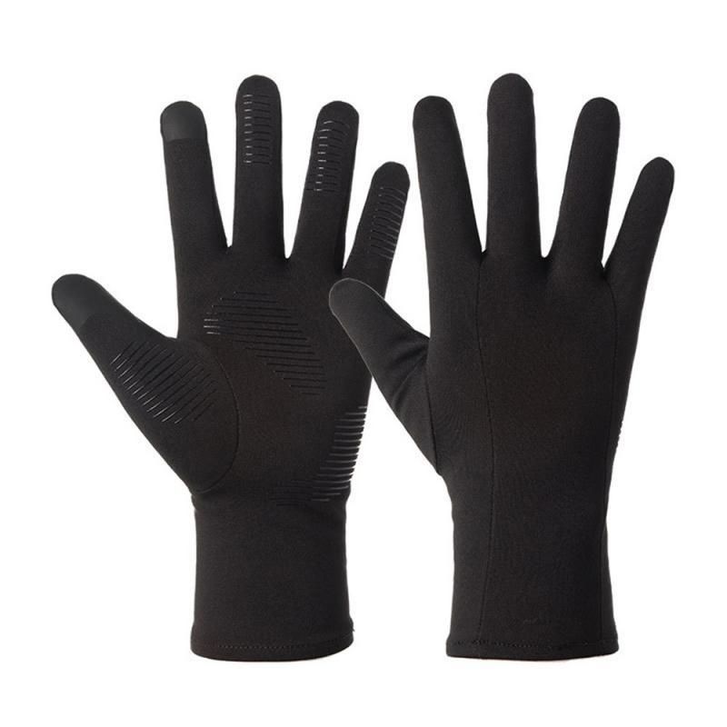Football Gloves Boys Waterproof Thermal Grip Outfield Bicycle Bike Field Sports Cycling Player Guantes Ciclismo 발열장갑 Перчатки(#Black)