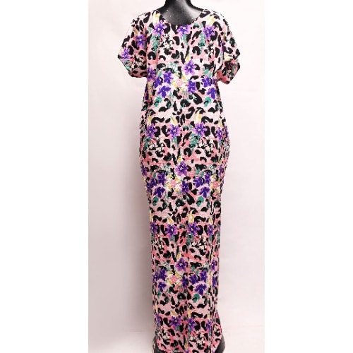 Women's Colorful Patterned Bubu - Lilac Floral