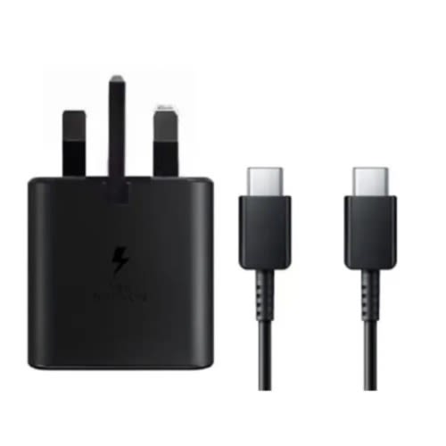 Samsung Travel Adapter - 3 Pin With Usb Type-c To Type-c Cable - 25w - Black
