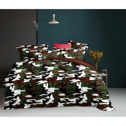 Bedsheet And One Pillowcase For Kids - Camouflage