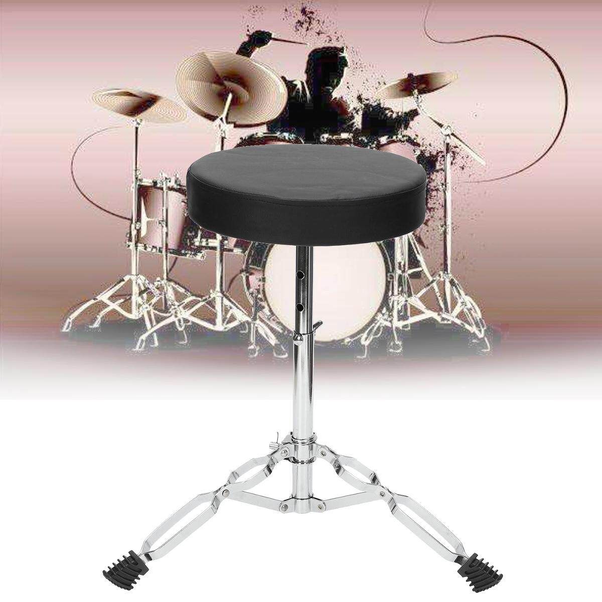 Adjustable Drum Throne Padded Seat Stool Stand Drummers Guitar Keyboard Chair