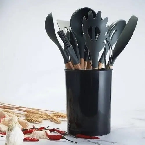 Silicone Kitchenware Cooking Spoon - 11 Set