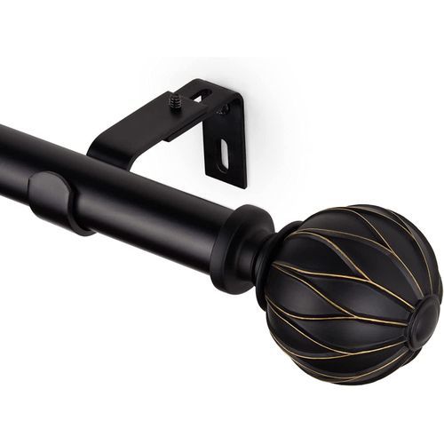 SZXIMU 1 Inch Curtain Rods 72 To 144 Inches Black Adjustable