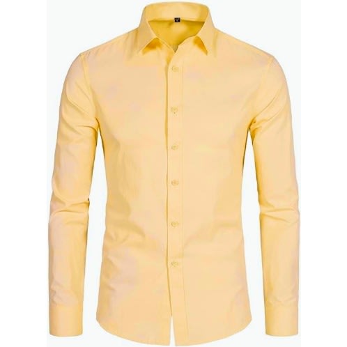Men's Formal Shirt  -  Light Yellow