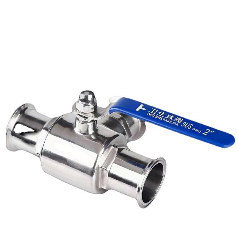304 Stainless Steel Sanitary Quick-Installation Ball Valve 316L Quick-Opening Clamp Buckle Food Grade Straight-through Quick-Connection Valve