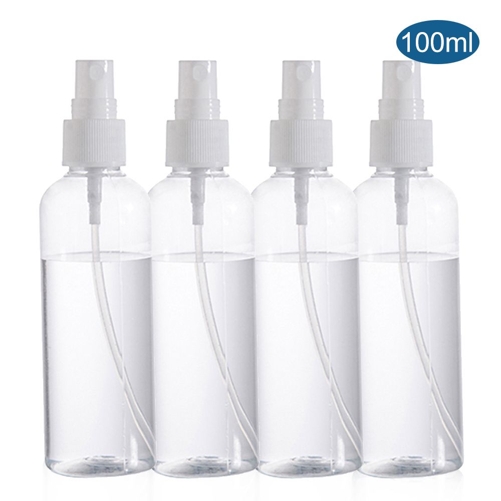 4 Pack 100ml Spray Bottles Fine Mist Transparent Empty
