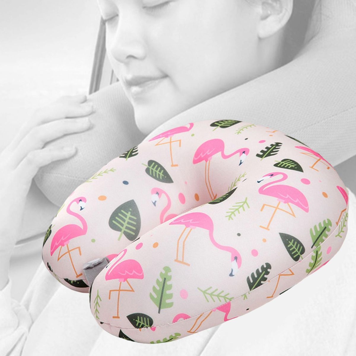 Headrest Airplane Pillow Rest Neck Support Pillow For Kids Light Pink