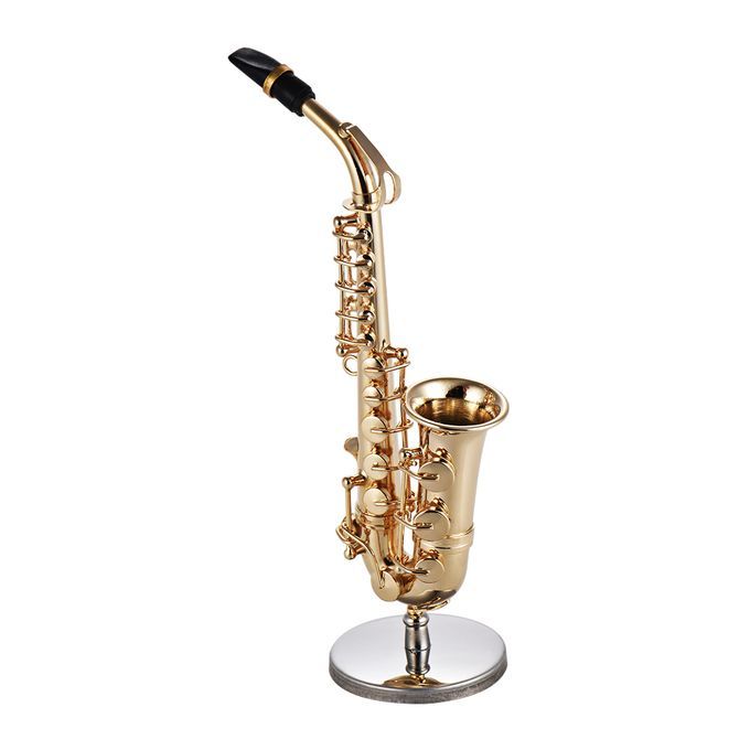 Mini Brass Alto Saxophone Sax Model Exquisite Desktop