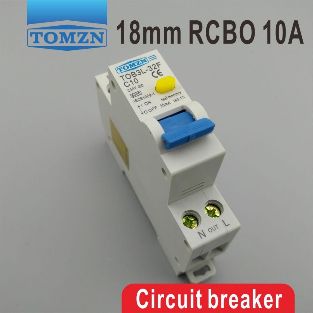 TOB3L-32F 18MM RCBO 10A 1P+N 6KA Residual Current Circuit