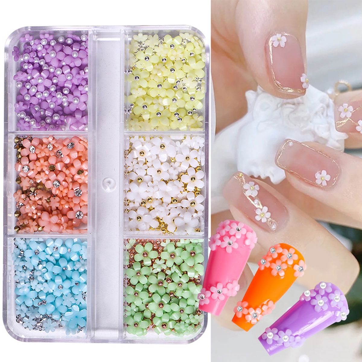 1 Box Nail Charm 3D Flower Petal Style DIY Nail Art Charms C