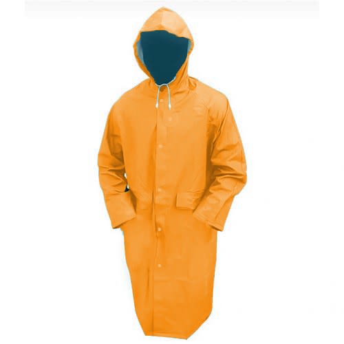 Reusable Waterproof Rain Coat With Hood - Yellow