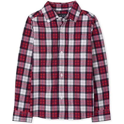 The Child Boys Long Sleeves Plaid Button Down Shirts