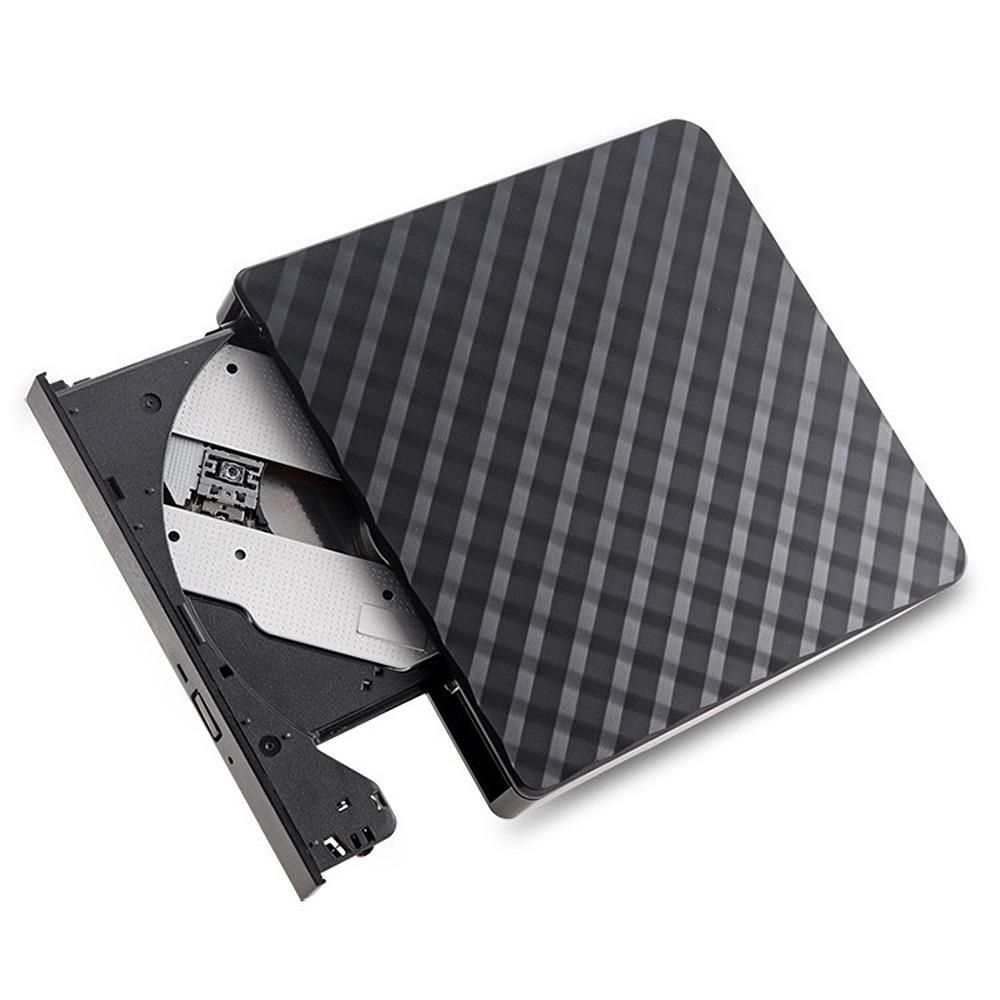 USB3.0 External Optical Drive DVD Burner Recorder CD Player Support One-key Recording Wide Application Black