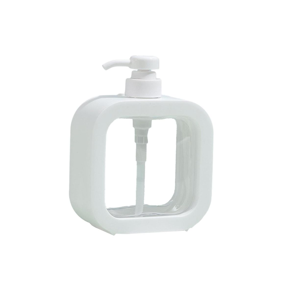 Pump Press Soap Dispenser Square Dispenser Bottle 500ml for Lotion White