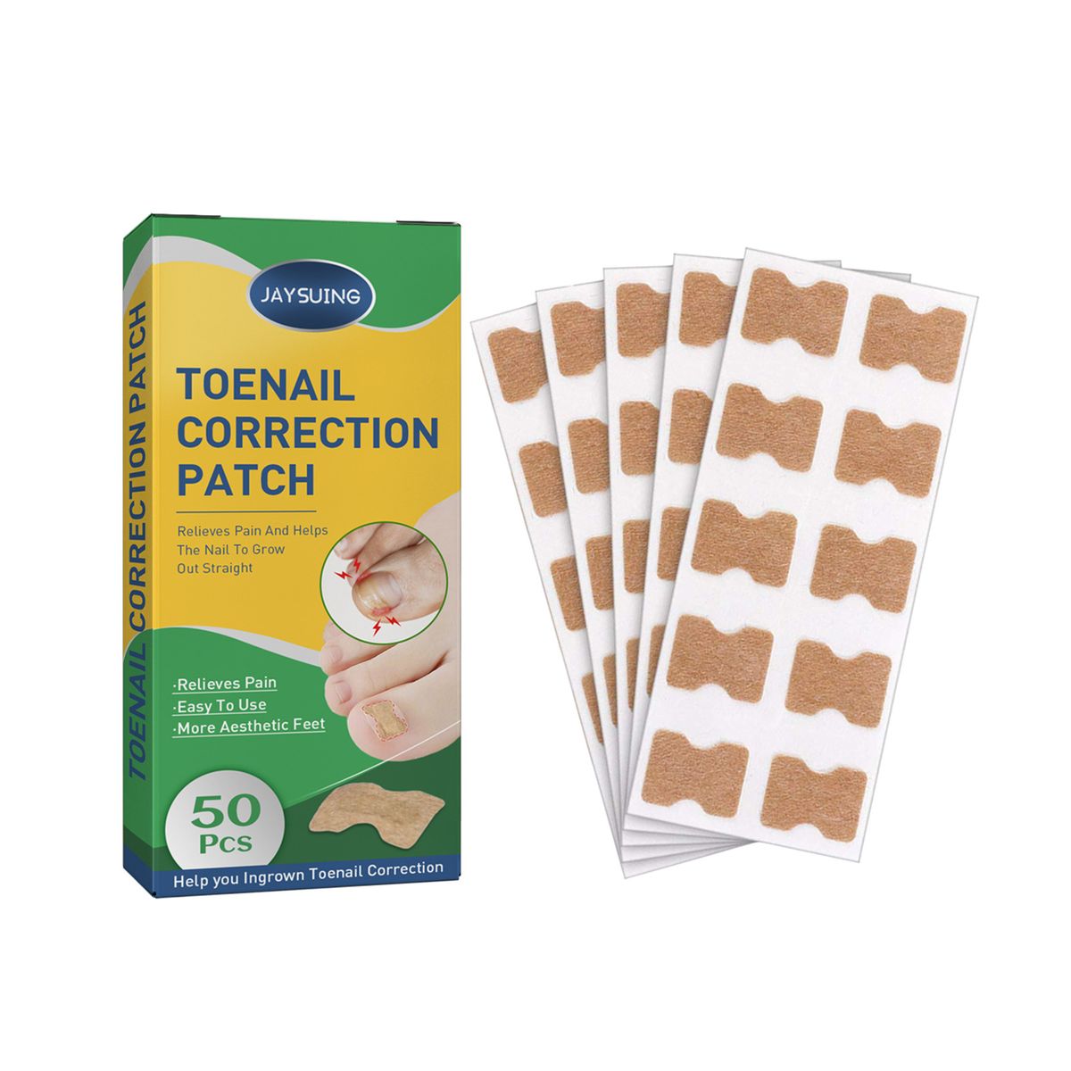 50pcs/Box Ingrown Toenail Sticker Toenail
