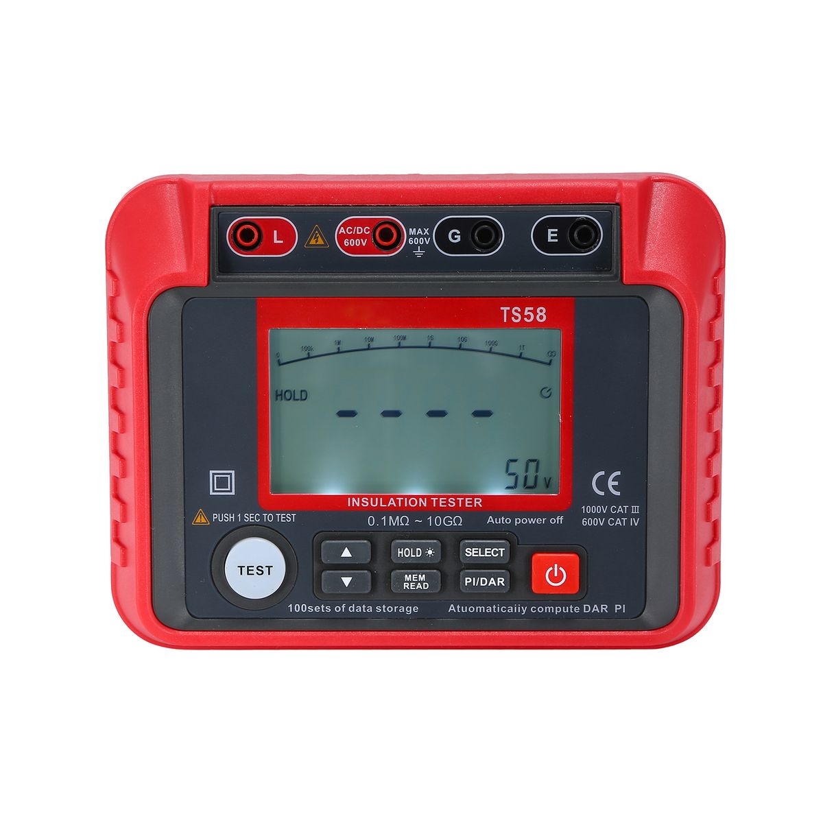 TS58 Digital Insulation Resistance Tester 0.1M&Omega;-10G&Omega;