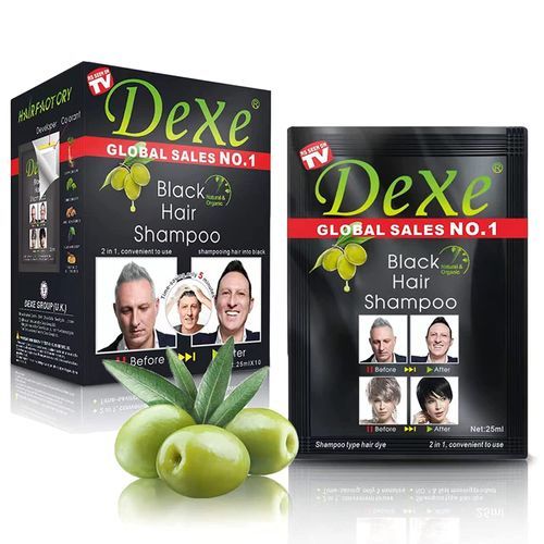 10 PCS Dexe Black Hair Shampoo Instant Hair Dye