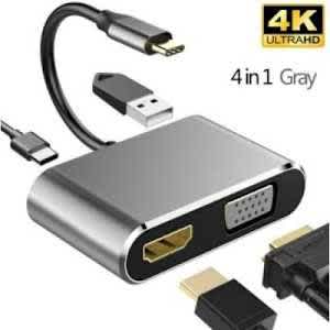 Usb-c To Hub Pd Hdmi  Vga  Usb Adapter 4 In 1