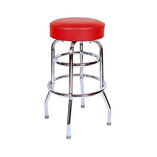 Padded Strong Swivel Bar Stool-Red