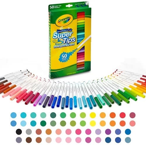 Super Tip Washable Markers -  50 Assorted Colours - FST