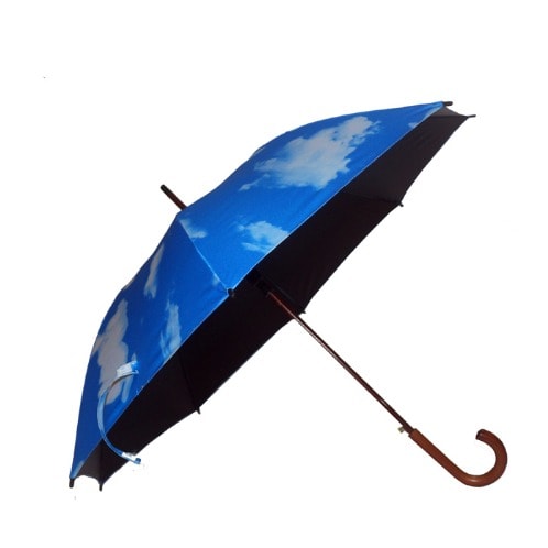 Unisex Blue Sky Wooden Umbrella