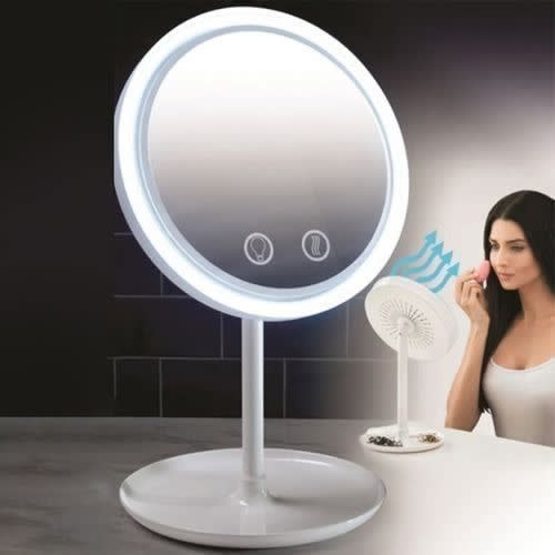 Make Up Mirror With Light And Cooling Fan