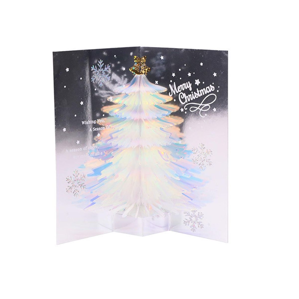 Tree Pattern 3D Christmas Card Foldable Congratulation