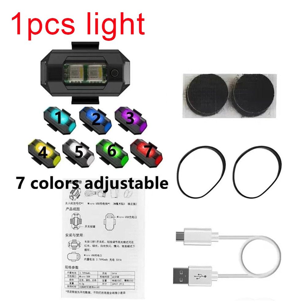 4/7 Colors Aircraft Drone Strobe Led Light Night Rechargeable Flashing Motorcycle Bikes Flight