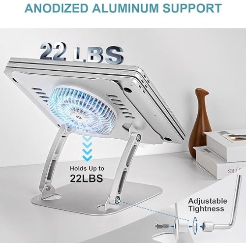 Laptop Cooling Stand With 3 Speed Fan- Adjustable Height Laptop Stand -15.9 inches