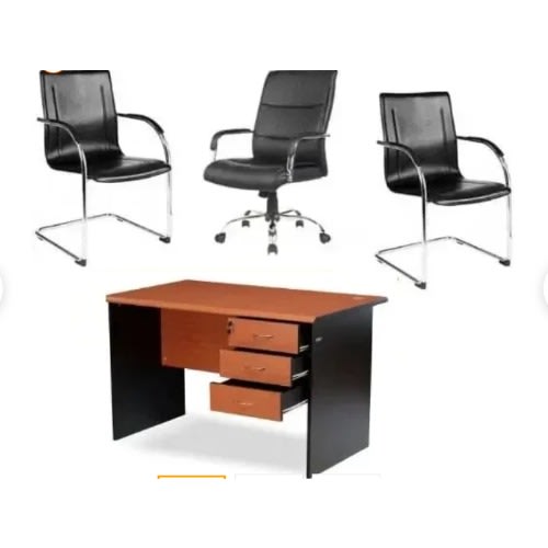 Office Table + Executive Chair & 2 Visitor Chairs