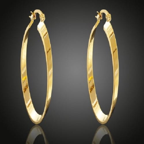 Steel Gold Plated Earring - 10846