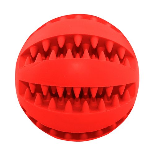 Funny Pet Dog Chew Toys Nontoxic Bite Resistant Toy Ball For Pet Dogs Puppy Dog Food Treat Feeder Tooth Cleaning Ball Chihuahua-Red