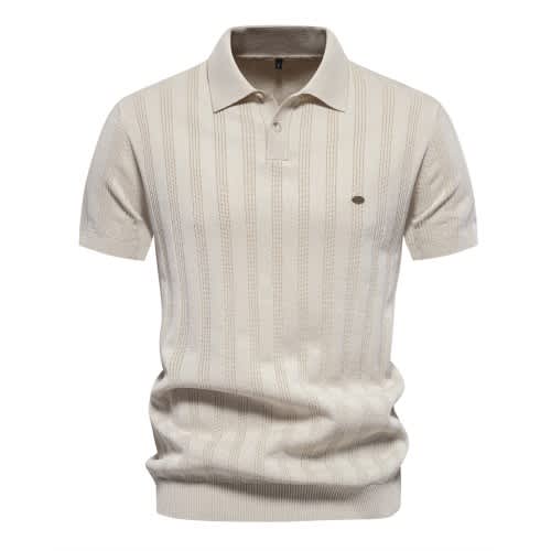 Ribbed Knit Polo Shirts