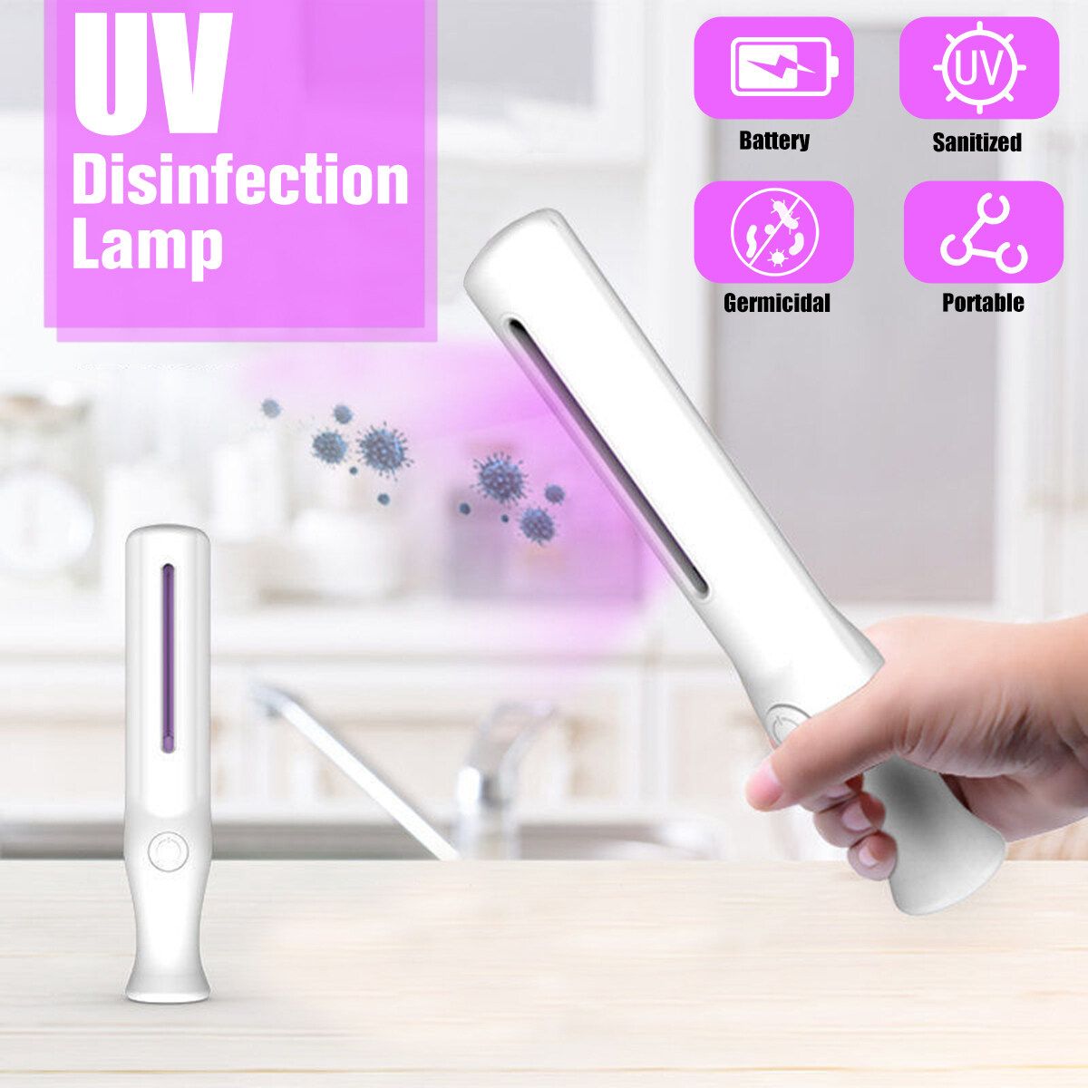 Fast UV Sterilization Intelligent UV Disinfection Lamp Light Tube Bulb Disinfection Bactericidal Lamp Ozone