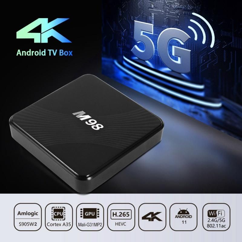 New M98  5G TV Box Android 11  Can Play Game 4K HDR 10 Ultra Clear Experience Latest  Amlogic S905