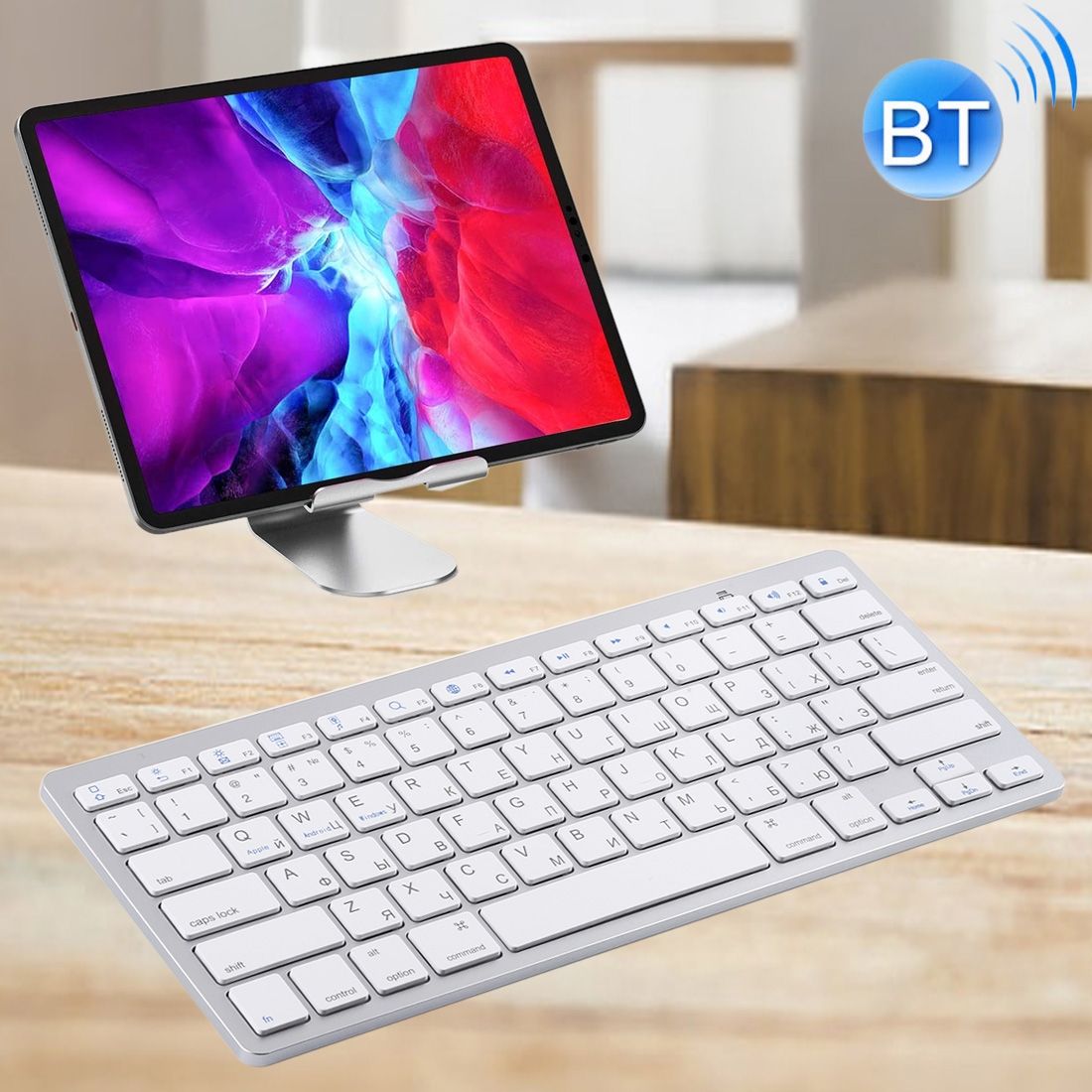 Ultra-thin Wireless Bluetooth Keyboard For IPad, Samsung, Huawei(Silver)