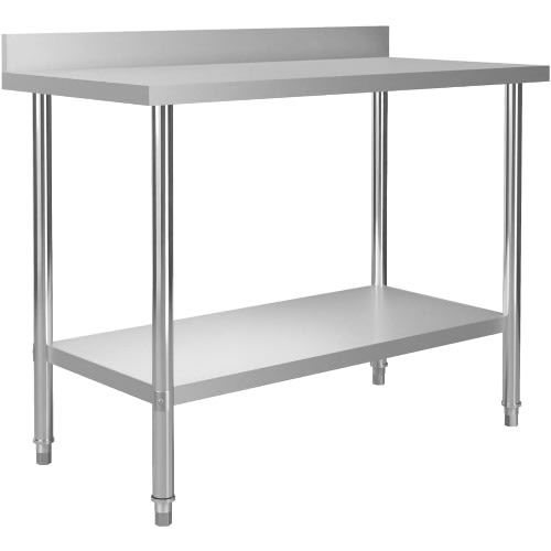 Steel Work Table With Under Shelf & Back Splash
