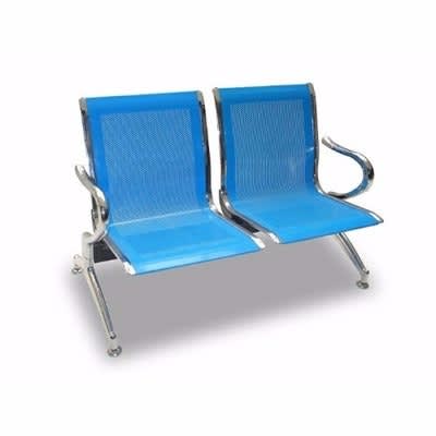 Office Reception Waiting Chair - 2-seater - Blue