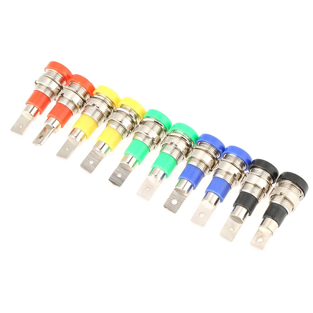 10 PCS Mixed Color Banana Socket 4.0mm Jack For Panel