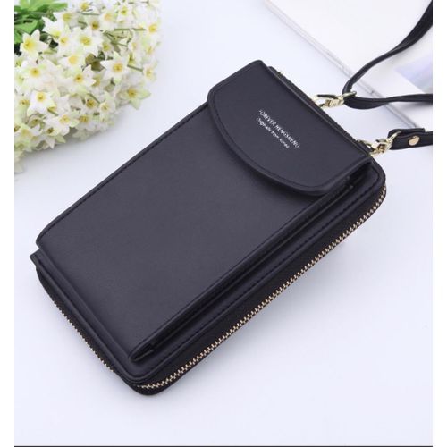 New Ladies Long Clutch Mobile Wallet Black